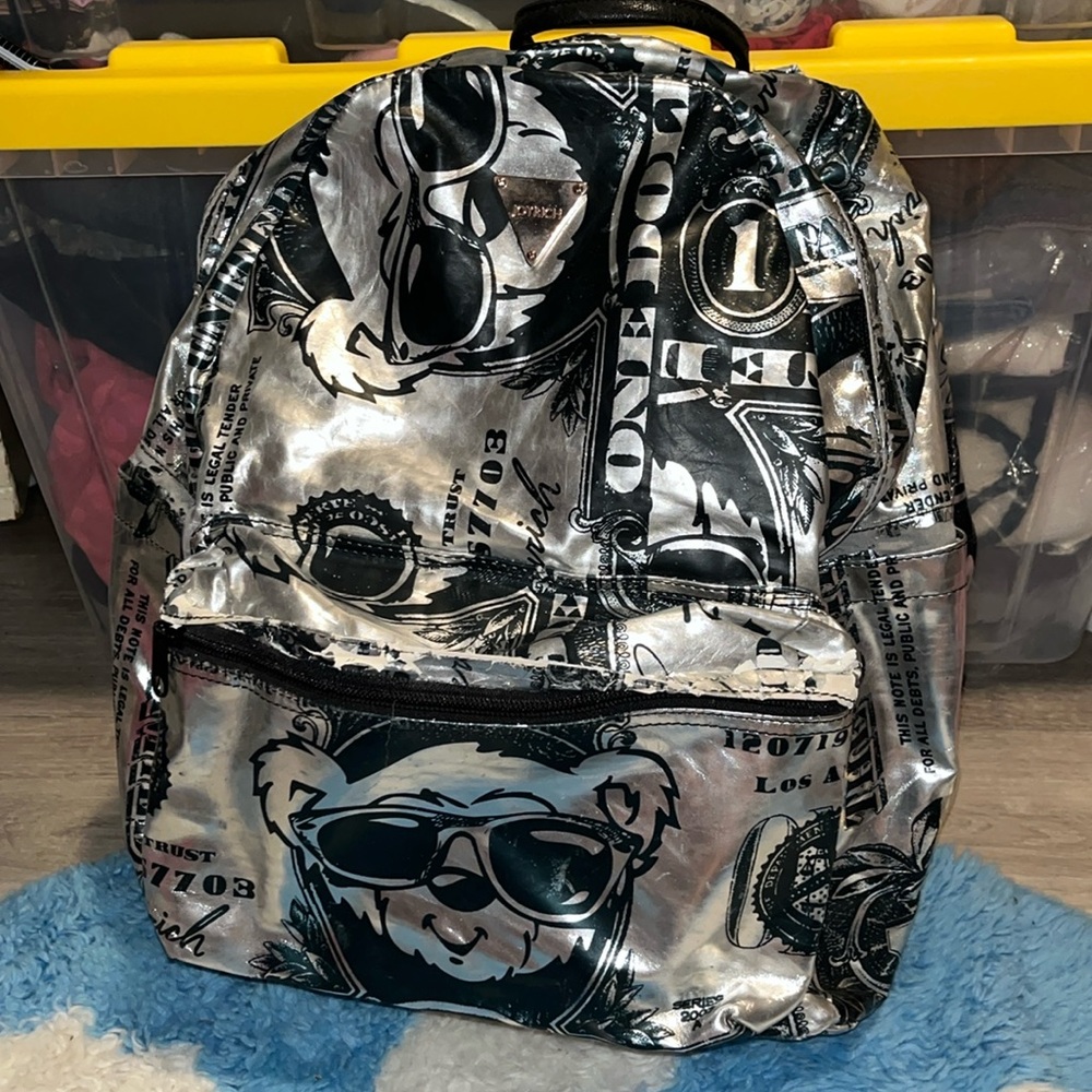 Joyrich silver money bear dollar backpack